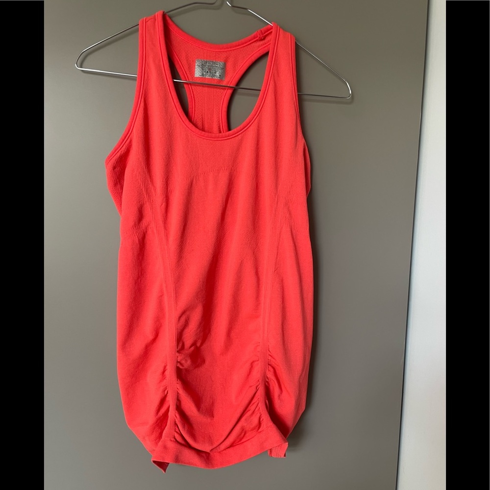 Athleta woman’s racerback workout tank, ruched in front, Size small
